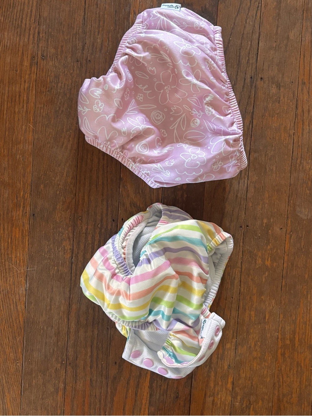 Reusable Kids Swim Diapers - Pink Floral & Pastel Rainbow